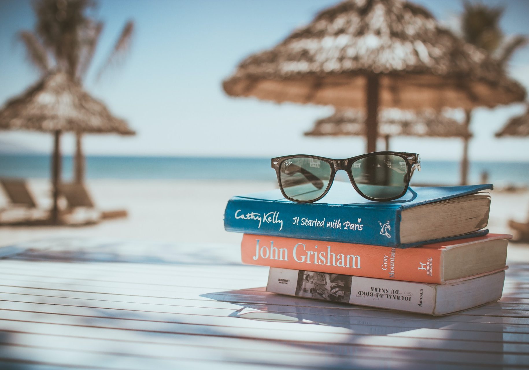 stack of books ready for beach reading